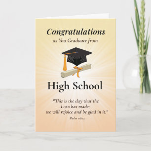 Tarjeta Graduación de Escuela Secundaria Religiosa Escritu