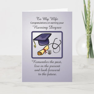Tarjeta Graduación de esposa con título en enfermería