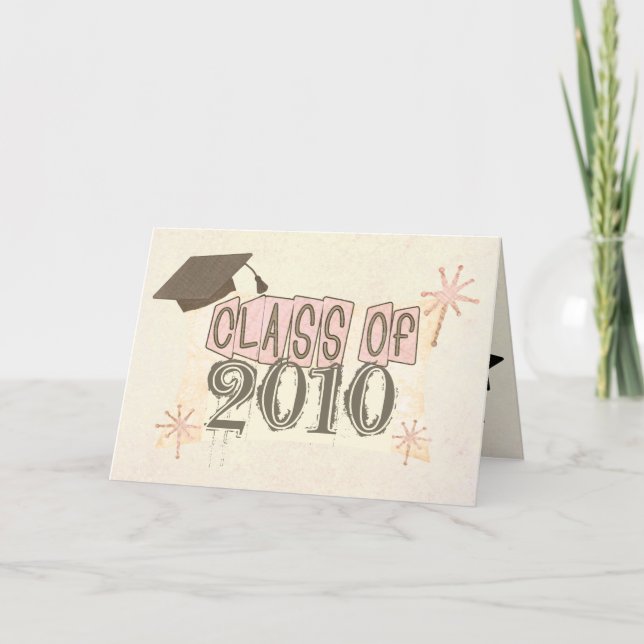 Tarjeta Graduación de estilo retro de Chica de nombre pers (Anverso)