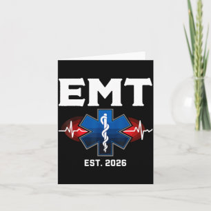 Tarjeta Graduación de estudiante de EMT Diseño Est de EMT