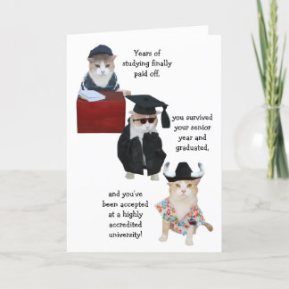 Tarjeta Graduación de estudios secundarios divertida