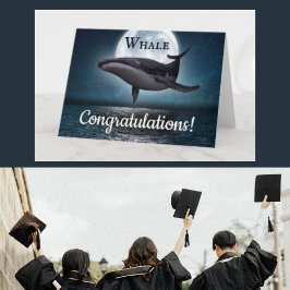 Tarjeta graduación de felicitaciones a ballenas