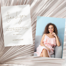 Tarjeta Graduación de fotos con guiones de oro informal Gr