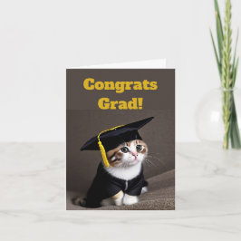 Tarjeta Graduación de gatito lindo