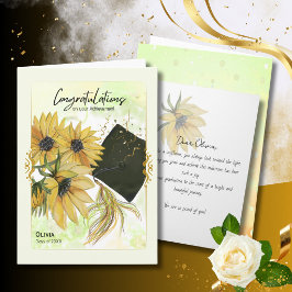 Tarjeta Graduación de Girasoles: Inicio de un Hermoso Viaj