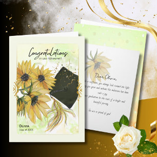 Tarjeta Graduación de Girasoles: Inicio de un Hermoso Viaj