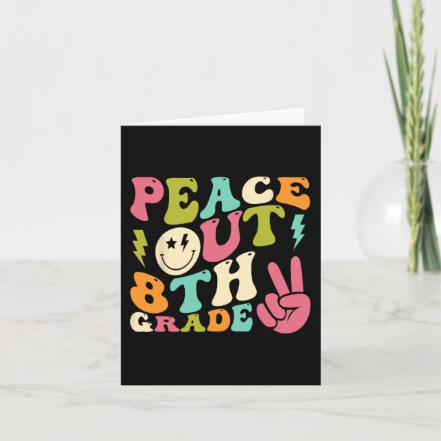 Tarjeta Graduación de Grado Groovy El Último Día De La Esc (Anverso)