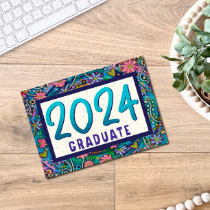 Tarjeta Graduación de Graduado Fun Floral Única Girly 2024