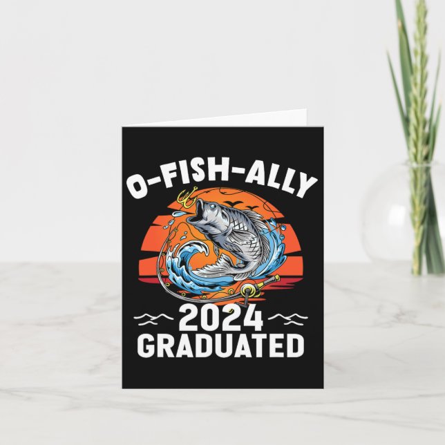 Tarjeta Graduación de Graduado Superior Retro O-fish 2024 (Anverso)