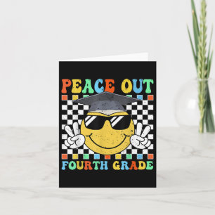 Tarjeta Graduación de Groovy de Cuarto Grado de Peace Out 
