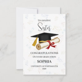 Tarjeta Graduación de Hermana Orgullosa Personalizada