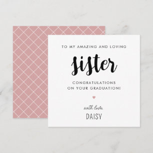 Tarjeta Graduación de hermanas personalizado moderna y edu