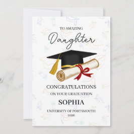 Tarjeta Graduación de hija personalizada
