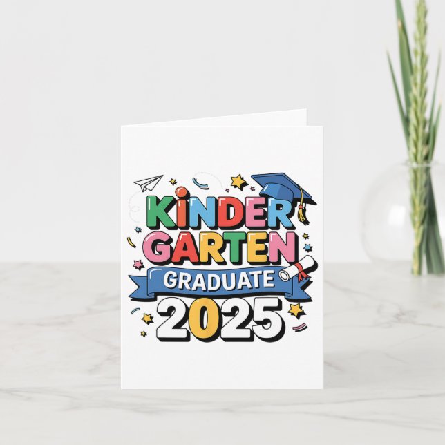 Tarjeta Graduación de jardines de infancia 2025 Niños grad (Anverso)