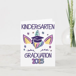 Tarjeta Graduación de jardines de infancia 2025 Unicorn Ki