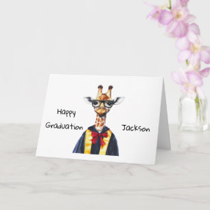 Tarjeta Graduación de jirafa de Cufe personalizada