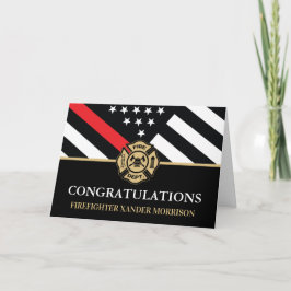 Tarjeta Graduación de la Academia de Bomberos Bandera de L
