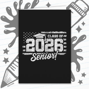 Tarjeta Graduación de la clase de 2026 Bandera Americana S