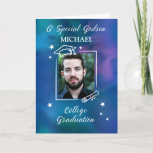 Tarjeta Graduación de la Escuela de Nombre y Foto de Perso