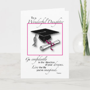 Tarjeta Graduación de la hija Negro rosa