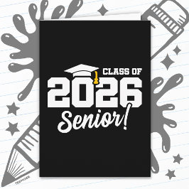 Tarjeta Graduación de la promoción de 2026 Graduado Senior