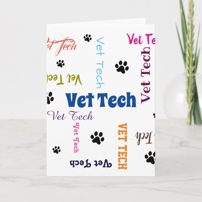 Tarjeta Graduación de la tecnología del veterinario (Anverso)