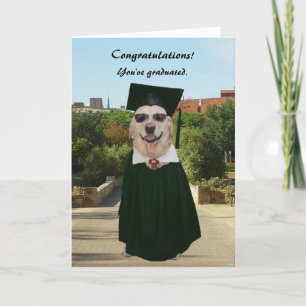 Tarjeta Graduación de laboratorio/perro gracioso personali
