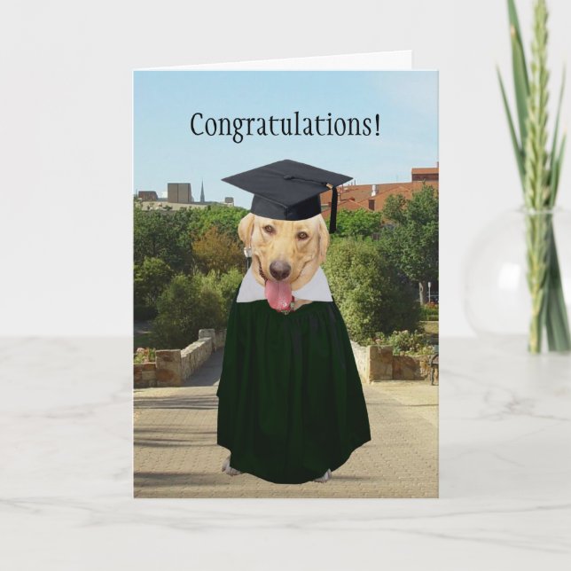 Tarjeta Graduación de laboratorio/perro gracioso personali (Anverso)