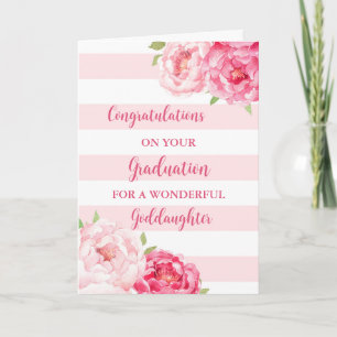Tarjeta Graduación de las flores rosadas de la diosa hija
