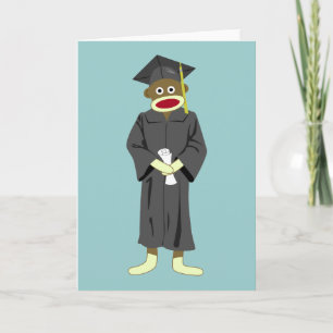 Tarjeta Graduación de mono de sock