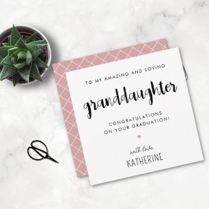 Tarjeta Graduación de nieta personalizado moderna y educad