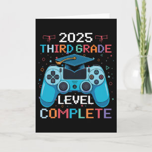 Tarjeta Graduación de Niño Videojugador Completo de 3er Gr