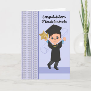 Tarjeta Graduación de octavo grado para niño con estrella