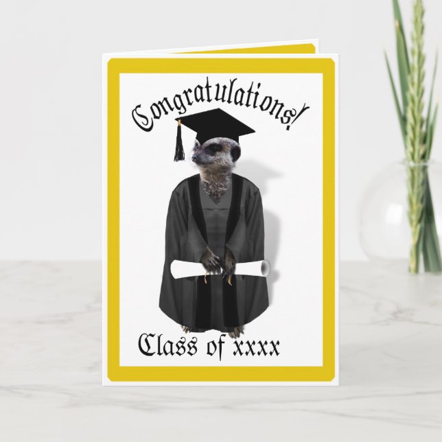 Tarjeta Graduación de oro para graduados de Meerkat (Anverso)
