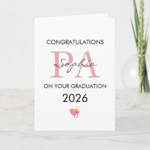 Tarjeta Graduación de PA Nombre Personalizado Clase de 202