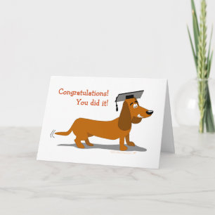 Tarjeta Graduación de perro de Dachshund, Personalizado li