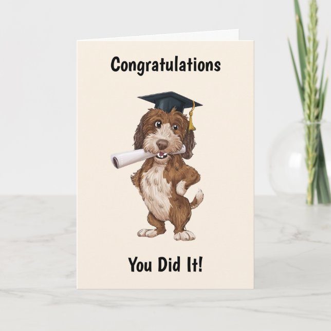 Tarjeta Graduación de perro personalizada (Anverso)