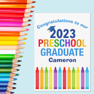 Tarjeta Graduación de Personalizado Cute Preescolar 2023