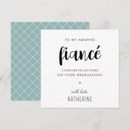 Tarjeta Graduación de personalizado de Fiancé moderno y li