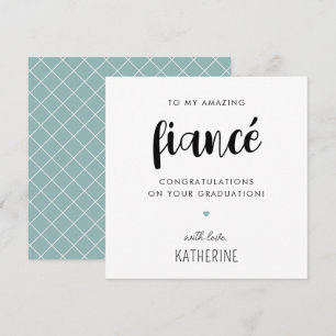 Tarjeta Graduación de personalizado de Fiancé moderno y li