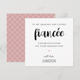 Tarjeta Graduación de personalizado de Fiancée moderna y p