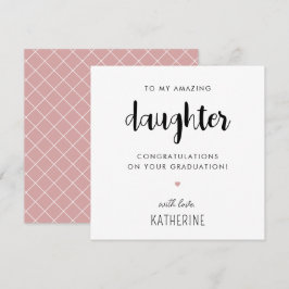 Tarjeta Graduación de personalizado de Hija Moderna y Cuta