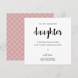 Tarjeta Graduación de personalizado de Hija Moderna y Cuta