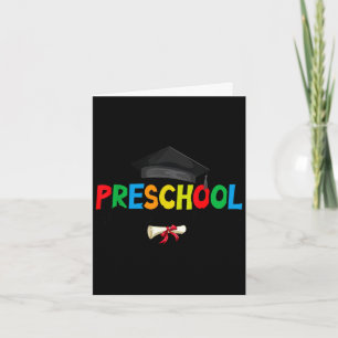 Tarjeta graduación de preescolar maestro estudiante último