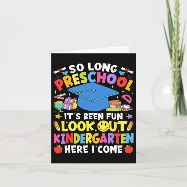 Tarjeta Graduación De Preescolar Por Mucho Tiempo El Jardí (Anverso)