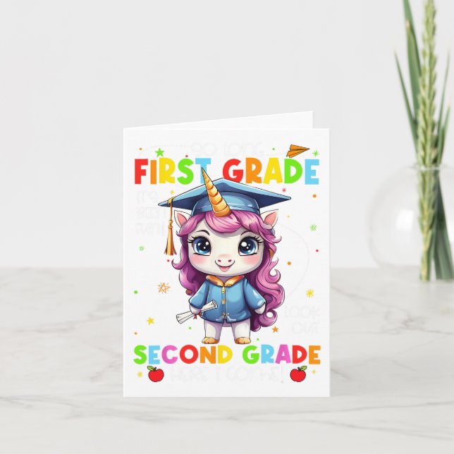 Tarjeta Graduación De Primer Grado El Último Día De La Esc (Anverso)