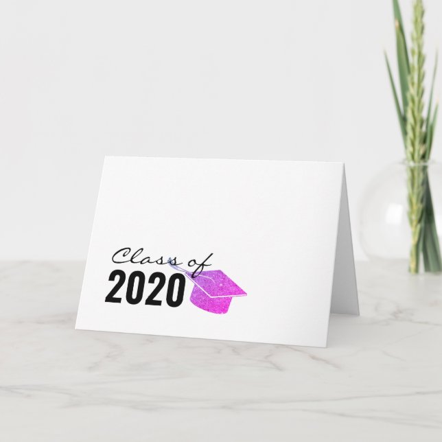 Tarjeta Graduación de Purpurina de espuma morada de 2020 (Anverso)