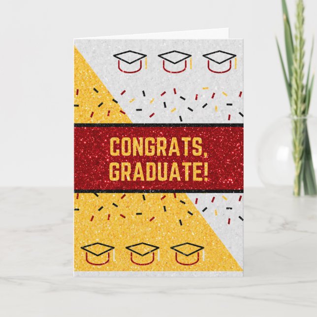 Tarjeta Graduación de Purpurina de felicitaciones (Anverso)