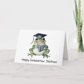 Tarjeta Graduación de rana linda personalizada