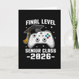 Tarjeta Graduación de Senior 2026 Video Game Gamer Cl de 2